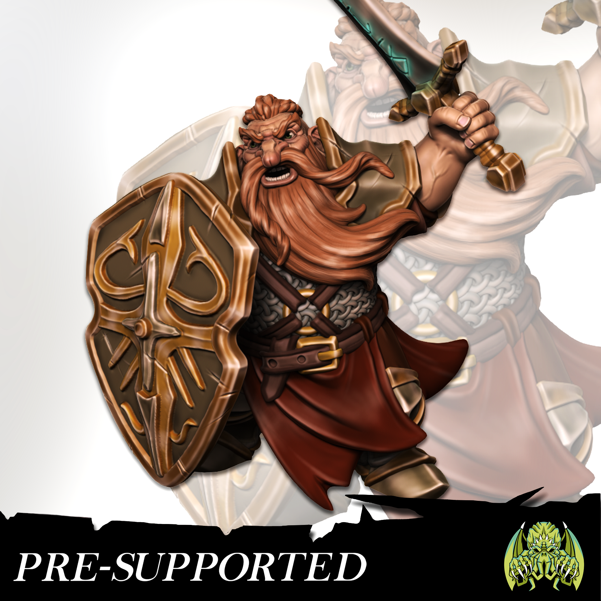 Theldor Hullsplitter [PRE-SUPPORTED] Knight Dwarf Warrior Fighter